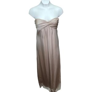 Bcbgmaxazria Gorgeous Satin Champagne color Gown NWT size 4